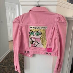 Miss Sixty Pink Graphic Denim Jacket